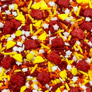 Fire Trucks - Edible Candy Shapes Sprinkle Mix for Cakes, Cupcakes, Cookies, Baby, Wedding, Birthday, Party Favors, Decorations Bild 1