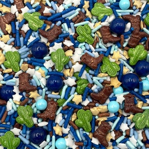 Little Cowboy - Edible Candy Shapes Sprinkle Mix for Cakes, Cupcakes, Cookies, Baby, Wedding, Birthday, Party Favors, Decorations