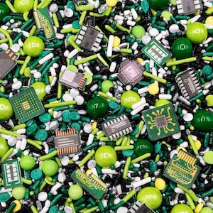 Short Circuit Candy Sprinkle Mix: W/ Edible Wafer Images for Cupcakes, Cookies, Computer Coding