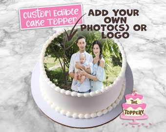 Custom Round, Edible ICING Cake Topper, Add Your Photo, Frosting Image, Birthday, Retirement, Congratulations, Sticker Decal Decoration