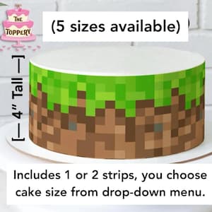 Video Game Pixels Edible Cake Wrap – Icing Image Strips (4” Tall)