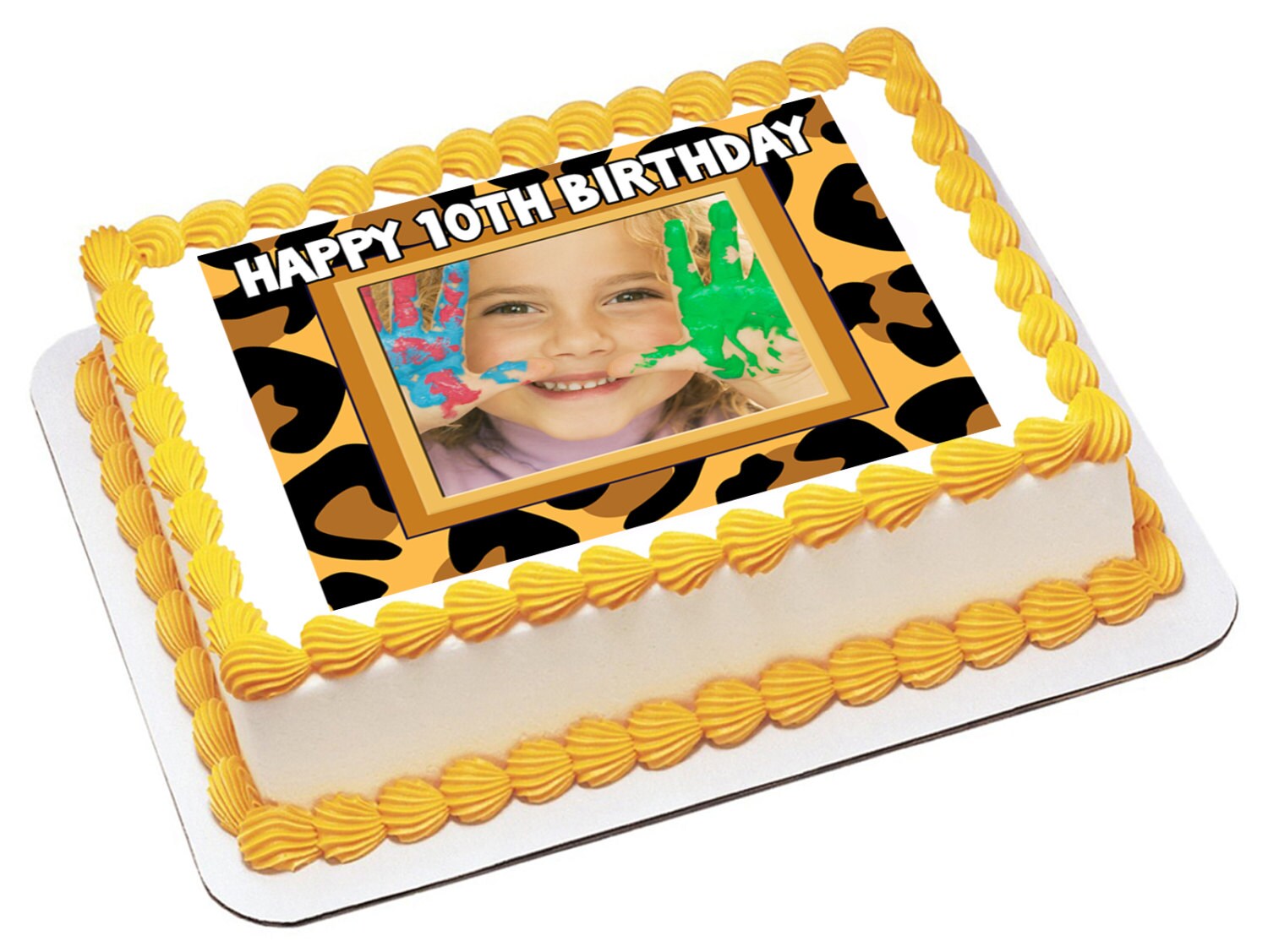 Edible Icing Frosting Sheet Image Birthday Animal Print Etsy