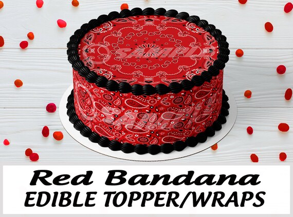 Celebrations Occasions Red Paisley Bandana Birthday Edible 2d Fondant Cake Cupcake Topper D24490 Home Furniture Diy Tohoku Morinagamilk Co Jp