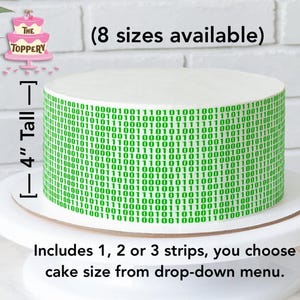 Computer Coding - Edible Round Cake Wrap Strips (4" Tall) - Icing Image Decoration Birthday Baby Shower Wedding Collage Student