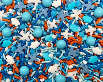 Airplane Candy Sprinkle Mix: Edible Cake & Cupcake Decorations