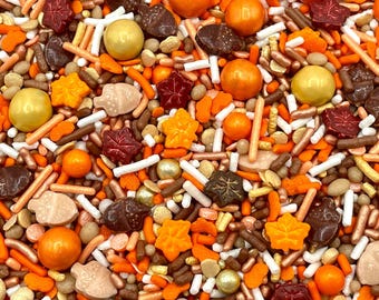 FALLing Leaves - Edible Candy Sprinkles for Cakes, Cupcakes, Cookies, Party Favors, Decorations