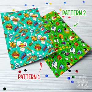 Girly Comic Book - 8&quot; x 10&quot; Pattern - Edible Wafer Paper or Icing Sheet Image, Cake Wrap, Cookie, Cupcake, Decoration, Hero, Speech Bubbles