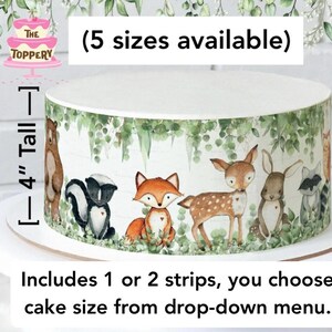 Woodland Animals Edible Cake Wrap Strips (4” Tall) – Forest Friends Birthday Decoration
