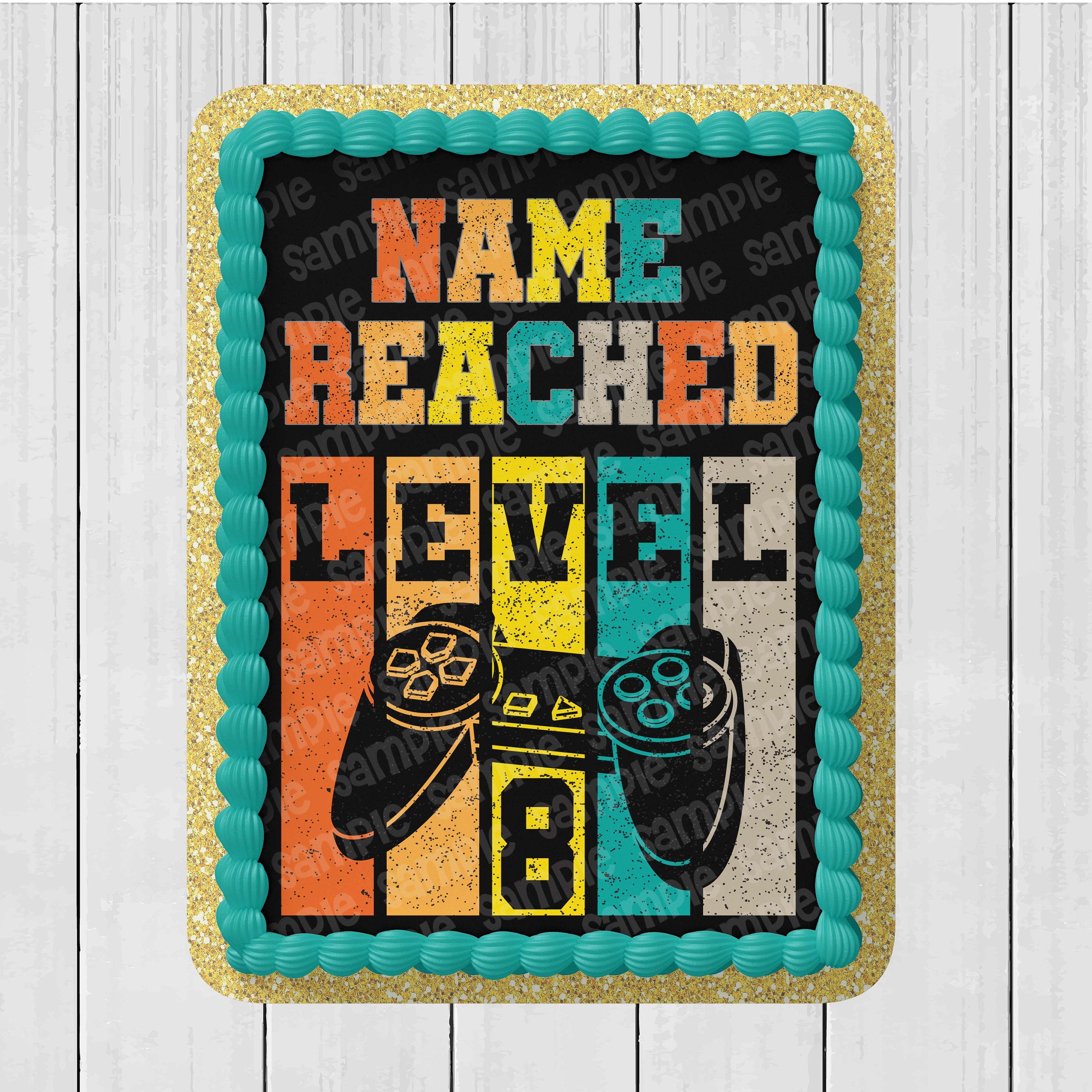Level Up Gamer Your Age Edible Cake Topper Birthday Etsy