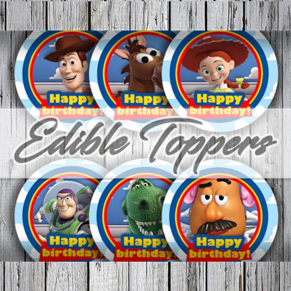 24 Toy Story Birthday Party Baby Shower Lollipop Stickers Woody Buzz Jessie