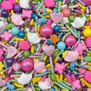 Garden Tea Party Candy Sprinkle Mix for Cakes, Cupcakes, Cookies, Baby, Wedding, Birthday, Decorations image 1