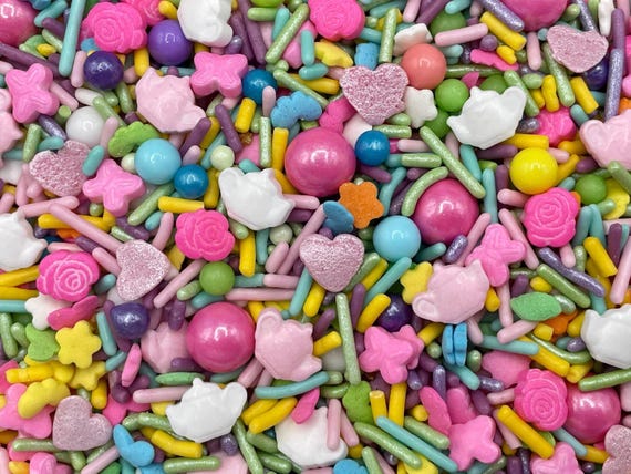 Garden Tea Party Candy Sprinkle Mix for Cakes, Cupcakes, Cookies, Baby, Wedding, Birthday, Decorations