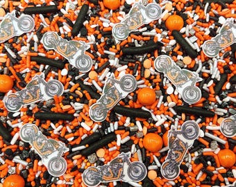 Motorcycle Candy Sprinkle Mix: with Edible Wafer Images, Cake Decoration