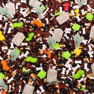 Graveyard Smash - Edible Candy Halloween Sprinkles for Cakes, Cupcakes, Cookies, Wedding, Birthday, Party Favors, Decorations