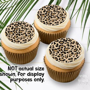 Cheetah Leopard Animal Print - Precut Edible Icing Toppers for Cupcakes, Cookies, Cake Pops, Lollipops, Birthday, Baby, Wedding, Party Favor