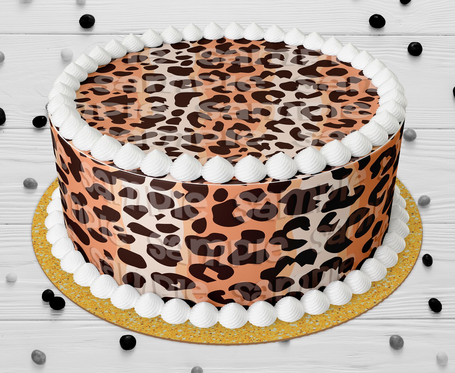 Leopard Animal Print Edible Cake Wraps Round Cake Topper or Etsy