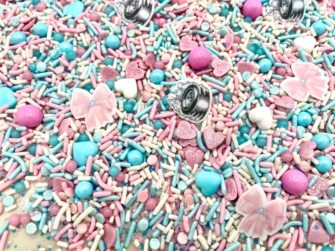 Burnouts or Bows Gender Reveal Edible Sprinkles for Etsy