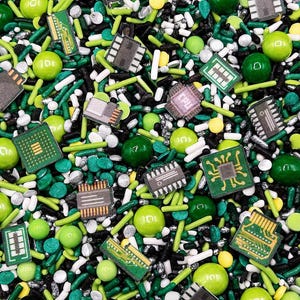 Short Circuit Candy Sprinkle Mix: W/ Edible Wafer Images for Cupcakes, Cookies, Computer Coding