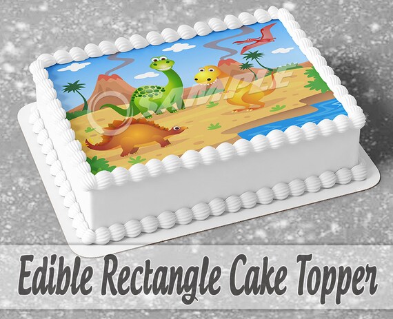 Edible Dinosaur Cake Topper With Name And Age SALE TODAY