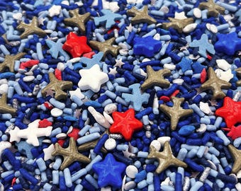Aviator Candy Sprinkle Mix: Airplane Birthday, Red, White & Blue Party Decorations