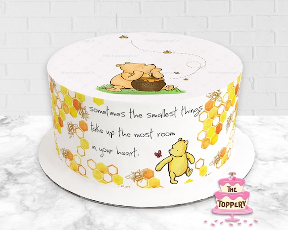 Pooh Bear Baby Shower Cake Topper Edible image Pooh Bear