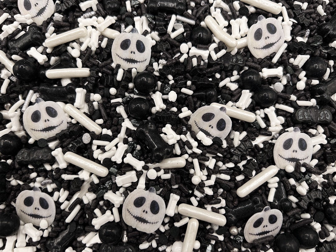 Pumpkin King Edible Halloween Candy Sprinkles Mix w/ Wafers for Cakes