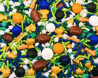 All Star - Edible Candy Shapes Sports Balls Sprinkle Mix for Cakes, Cupcakes, Cookies, Baby, Wedding, Birthday, Party Favors, Decorations