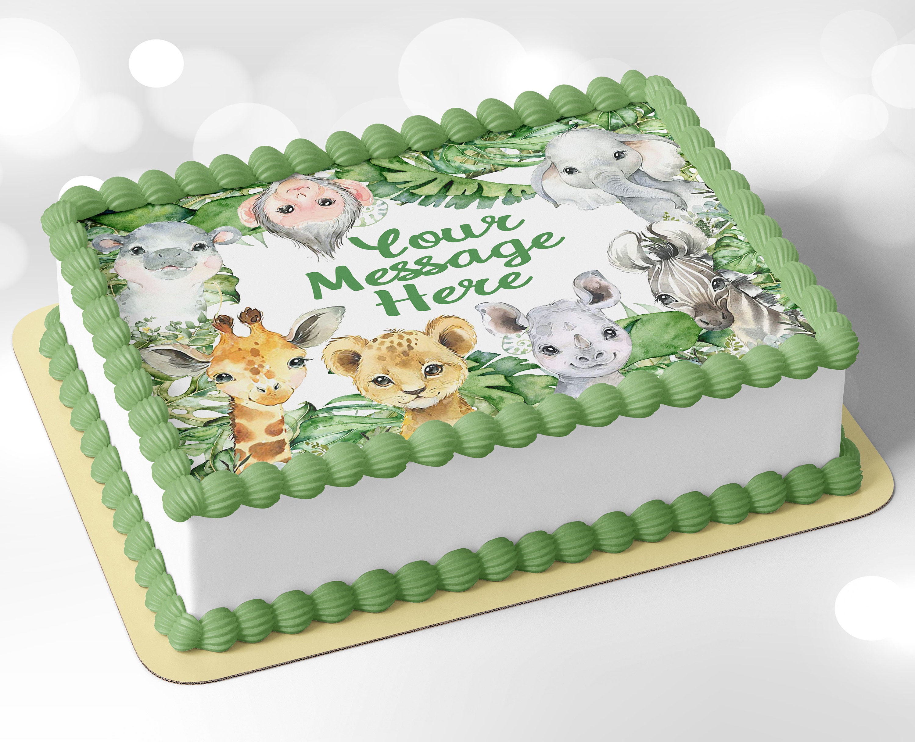 Safari Animals Cake Topper Edible Rectangle Icing Image - Etsy Sweden