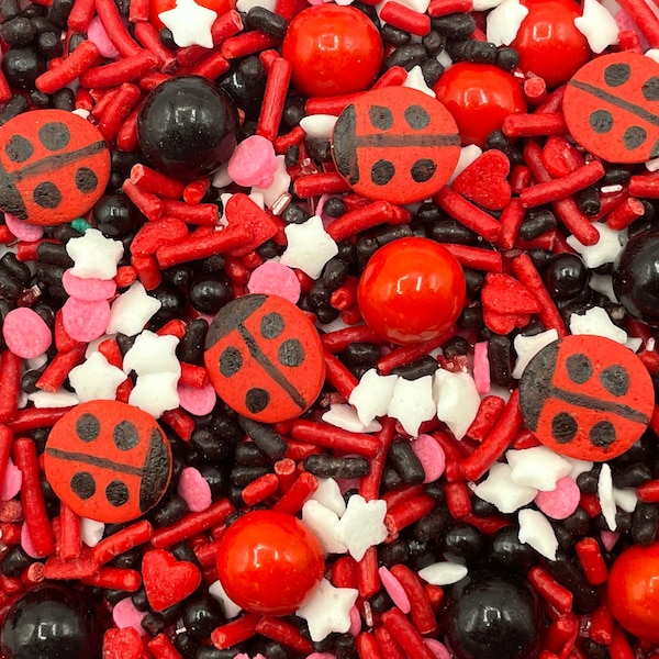 Ladybugs - Edible Candy Sprinkles for Cakes, Cupcakes, Cookies, Wedding, Birthday, Party Favors, Decorations