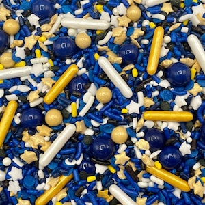 Police Cop - Edible Candy Shapes Sprinkle Mix for Cakes, Cupcakes, Cookies, Wedding, Birthday, Party Favors, Decorations