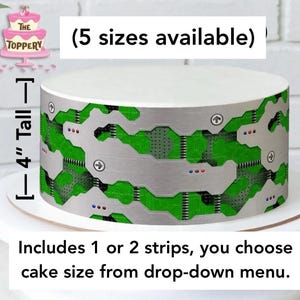 Computer Board - Edible Cake Wrap Green Icing Strips (4" Tall)