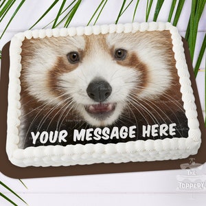 Red Panda Cake Topper - Edible Rectangle, Icing Image Sugar Sheet, Birthday, Baby, Wedding, Cake Decoration, Party Favor