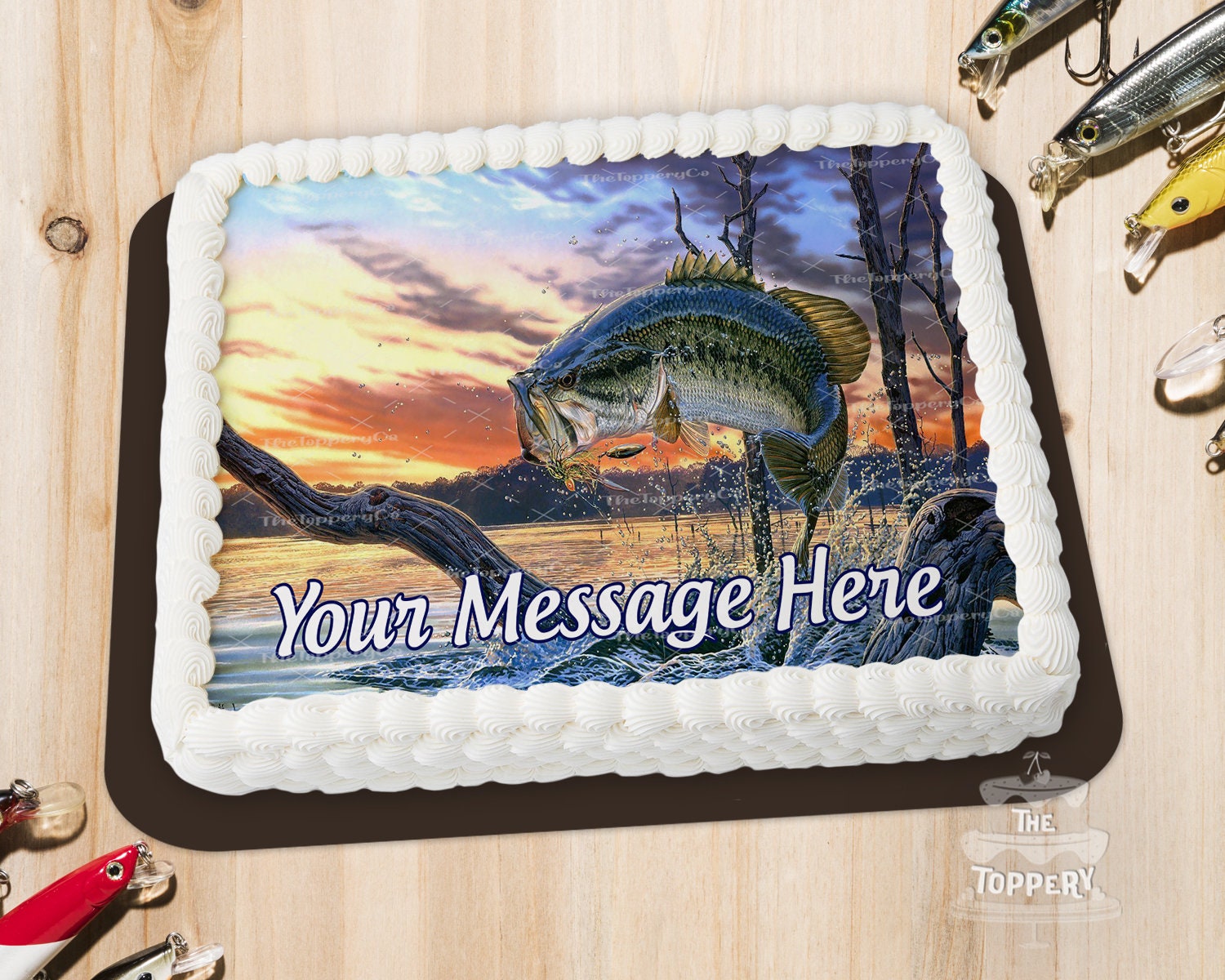 Gone fishing cupcake toppers, fishing party, fishing birthday, officially  one, fishing party supplies, bass fish, bass fish cupcake toppers