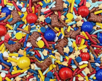 Howdy Partner Candy Sprinkle Mix: Cowboy Boots, Stars, Edible Shapes