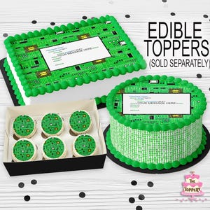 Computer Binary Code - Edible ICING Toppers, Round, Rectangle, Cake Wrap, Cookie, Cupcake