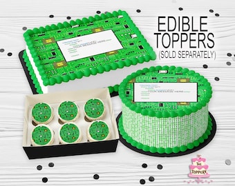 Computer Binary Code - Edible ICING Toppers, Round, Rectangle, Cake Wrap, Cookie, Cupcake