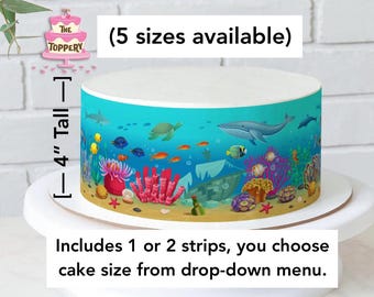 Under The Sea - Edible (4" Tall) Cake Wrap – Icing Image, Ocean Animals