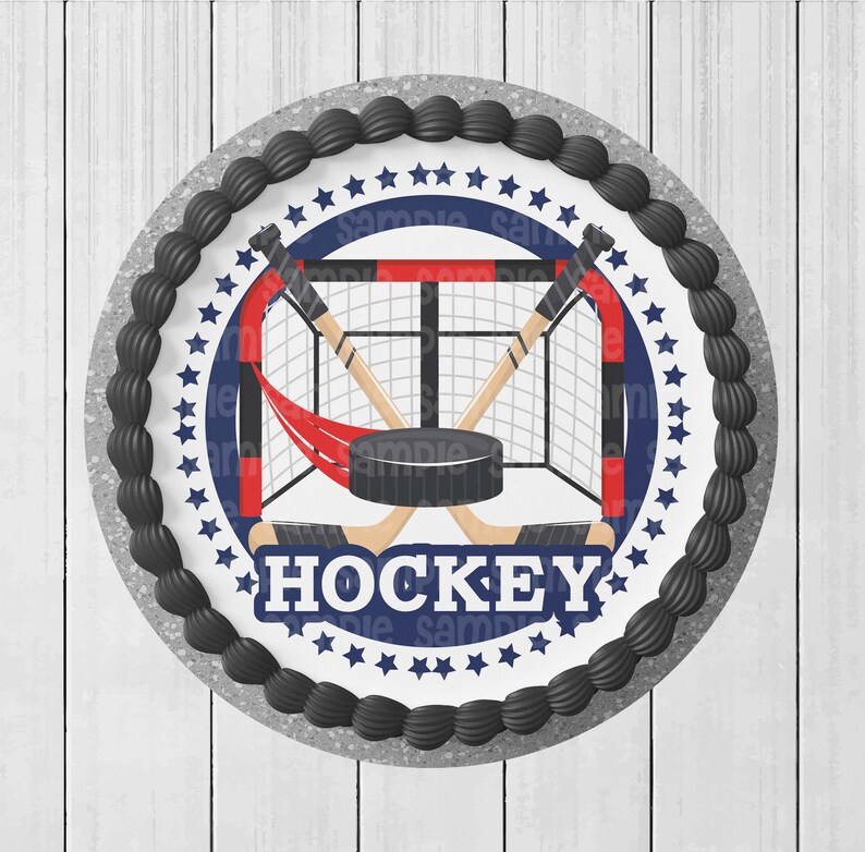 Hockey Players Edible Round Cake Topper Cake Wraps or Full Etsy