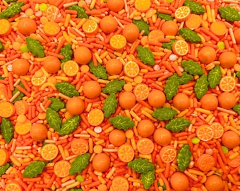 Little Cutie - Edible Candy “Oranges” Sprinkle Mix for Cakes, Cupcakes, Cookies, Baby, Wedding, Birthday, Party Favors, Fruit Decoration