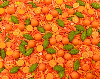 Little Cutie - Edible Oranges Sprinkle Mix for Cakes, Cupcakes, Cookies, Baby, Wedding, Birthday, Party Favors, Decorations