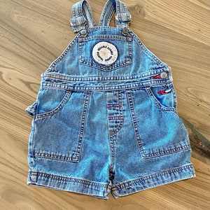 Vintage Toddler Kids Esprit Denim Jean Shortalls Overalls Size 2T 90’s Fashion Summer