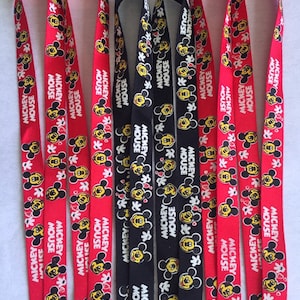 RED BLACK Micky Maus Halsband ID Ausweishalter Kamera Handys Schlüssel Mobile Etiketten Seil Zelte Sport Übung Home Office Pass Nähen Handwerk