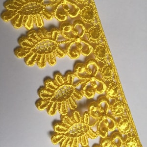 1m 3m 5m Gold BRAUN GELB Spitze Spitzenborte 60mm breit gestickte Guipure Besatz Hochzeit Wohnkultur Nähen Handwerk Projekte