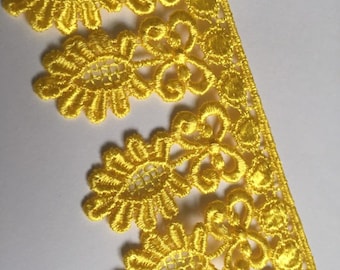 1m 3m 5m Gold BROWN YELLOW Lace Trims 60mm Wide Embroidered Guipure Trimmings Cardmaking Wedding Home Decor Sewing Craft Projects