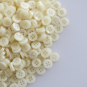 50 100 CREAM Quality Buttons Shirt Sewing Craft 12mm Wide More Colours In The Shop image 1