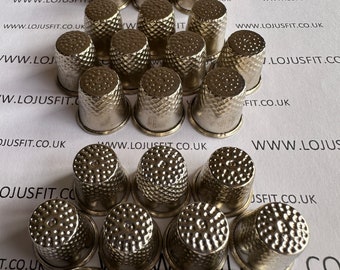 3 5 10 Dedales de metal plateado de 17 mm a 19 mm Protector de dedos Costura a mano Manualidades