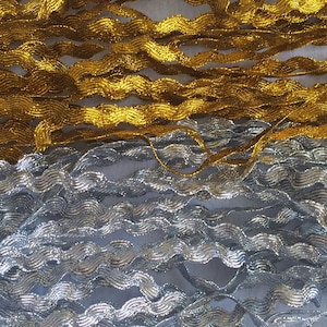 3 5 10 jardas ouro prata brilho metálico 5mm de largura qualidade ric rac zig zag guarnições adorável rick rack tranças guarnições
