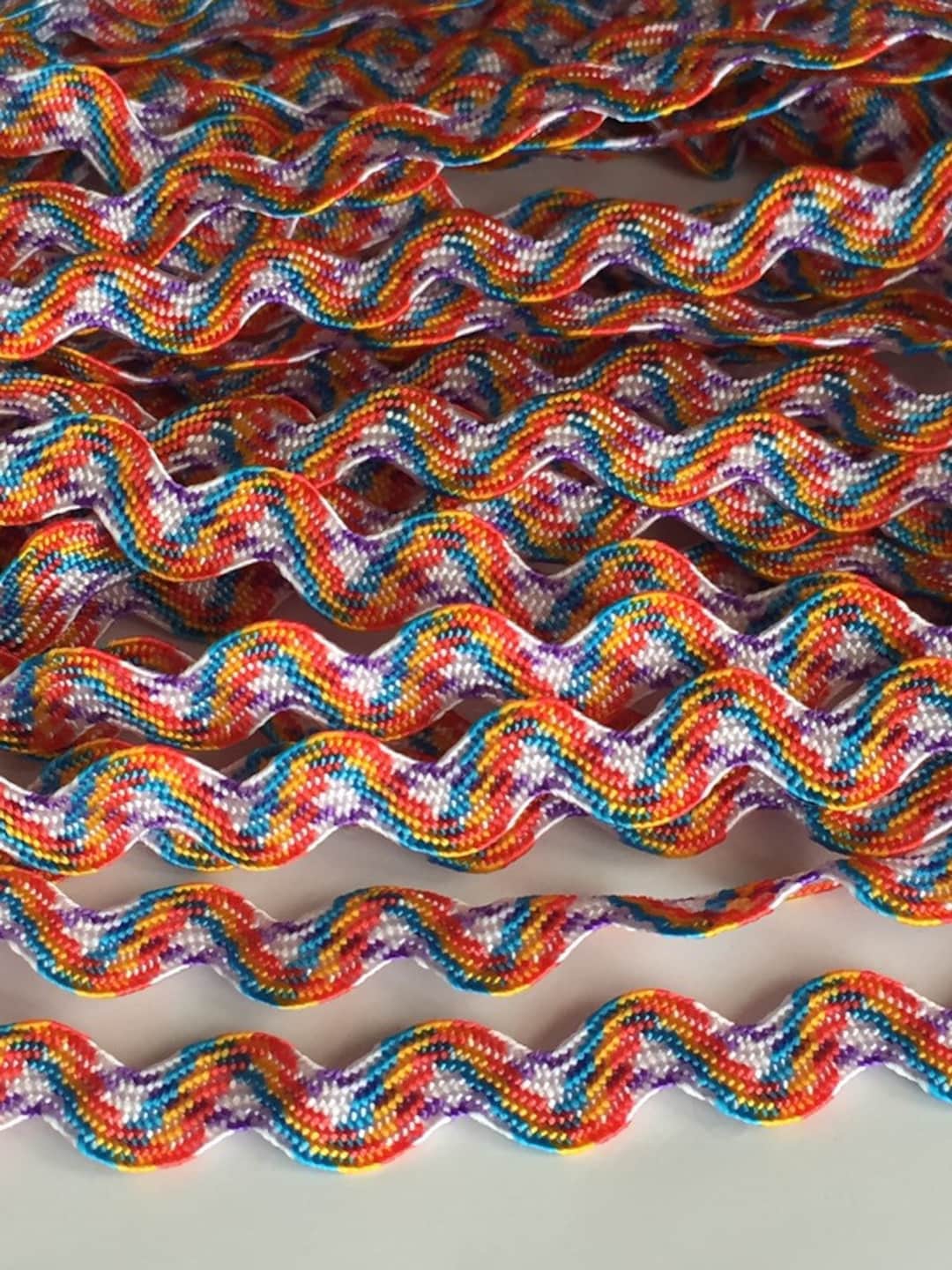 3 5 9 Yards MULTI COLOURS Rainbow Quality Ric Rac Trim 6mm Wide Many ...