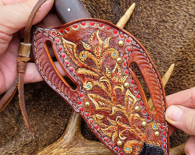 Cowboy Pancake Knife Sheath and Knife Combo, Father's Day Gift Etsy