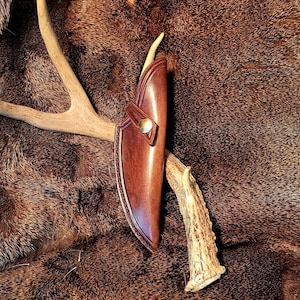 Funda de cuero para cuchillos Funda vertical para cuchillos de color marrón bisonte para campistas, cazadores, trabajadores del rancho, regalo para papás, regalo para cazadores y ganaderos